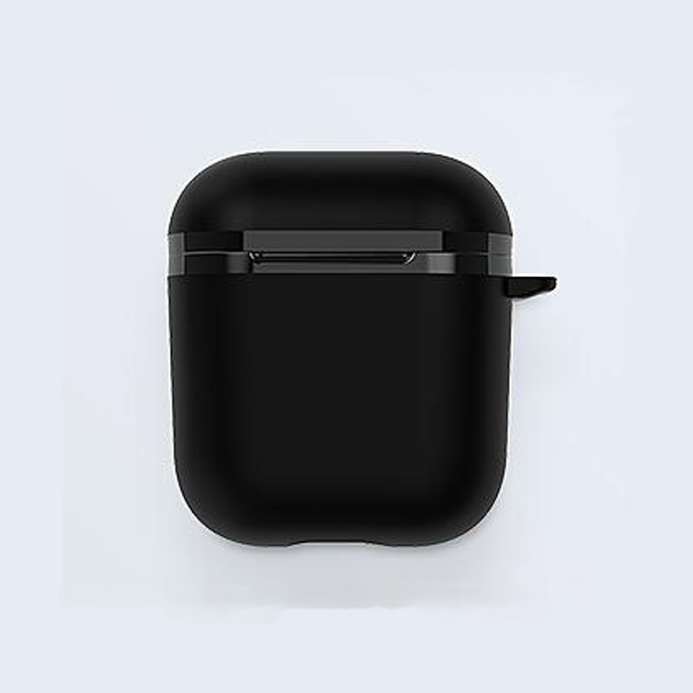 P&U Protective Thicken Soft Silicone Cover Skin for Airpod Charging Case (Black)